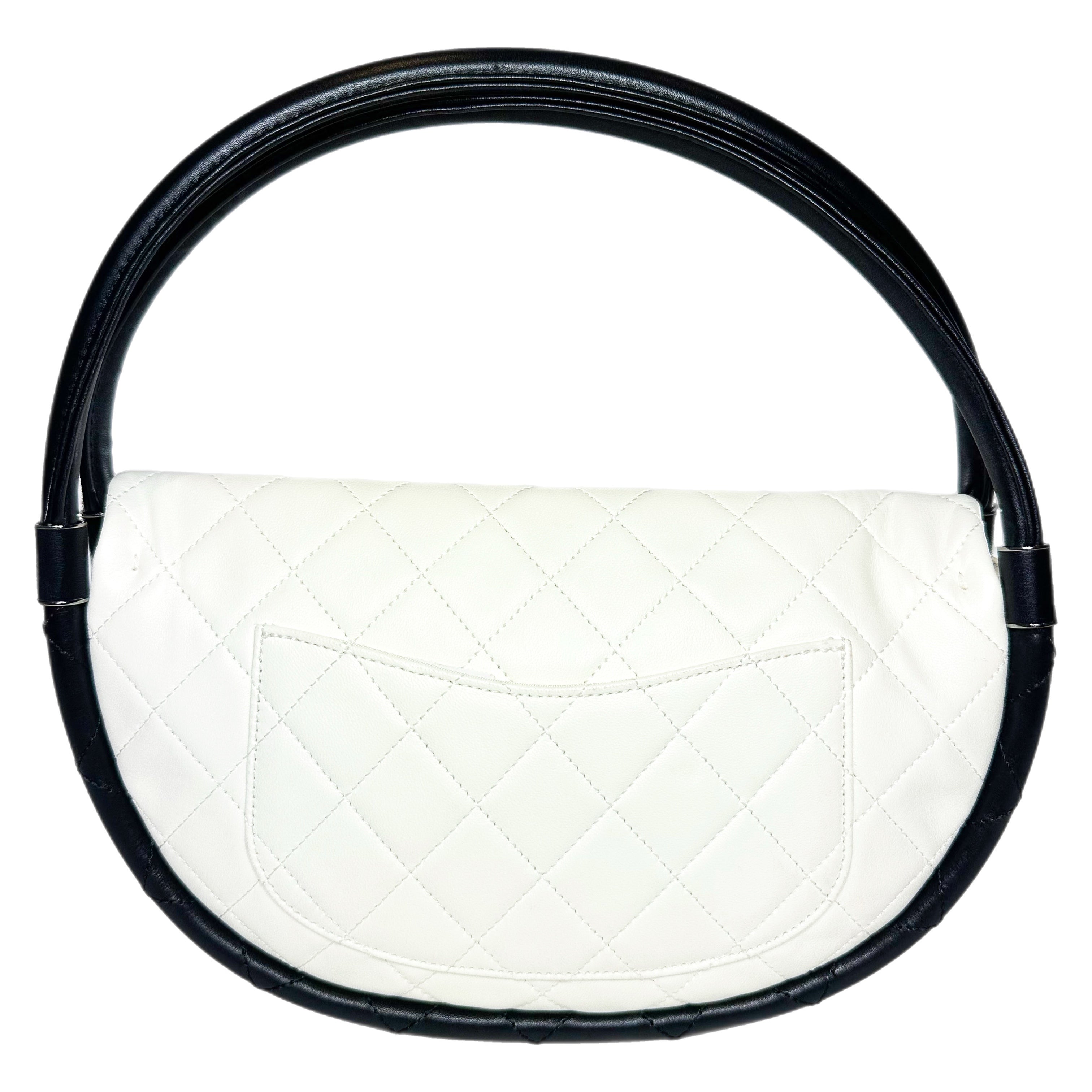 Chanel White Black Hula Hoop Bag