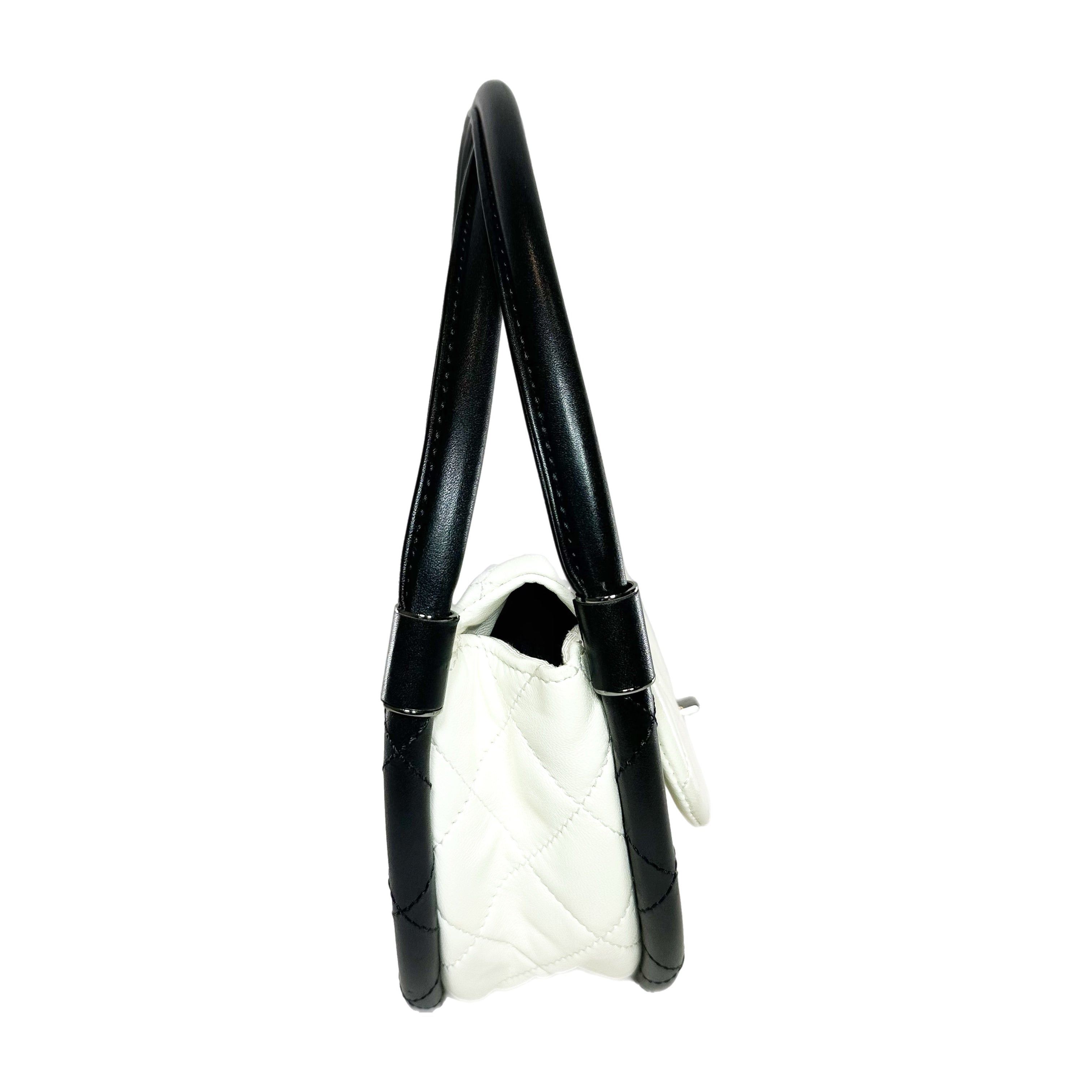Chanel White Black Hula Hoop Bag