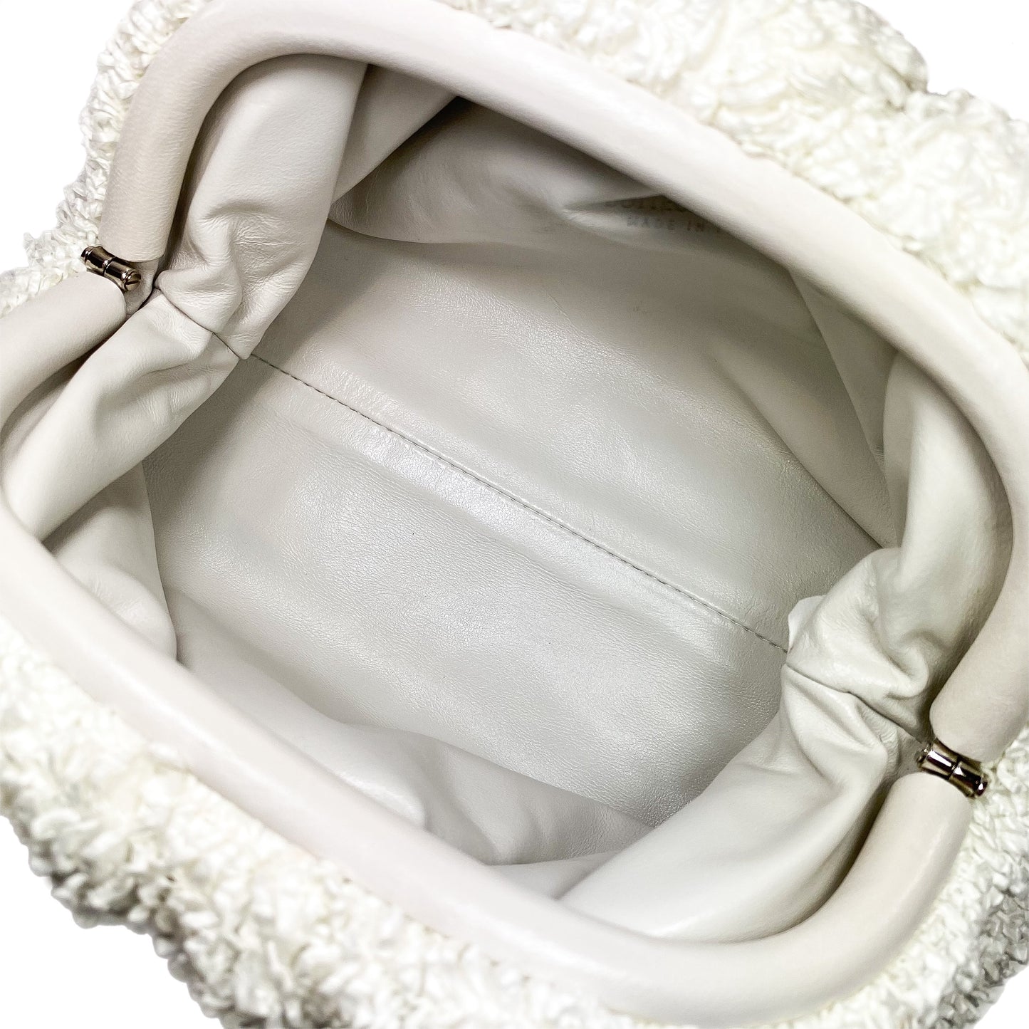Bottega Veneta White The Pouch Curly Raffia