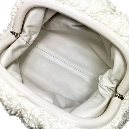 Bottega Veneta White The Pouch Curly Raffia