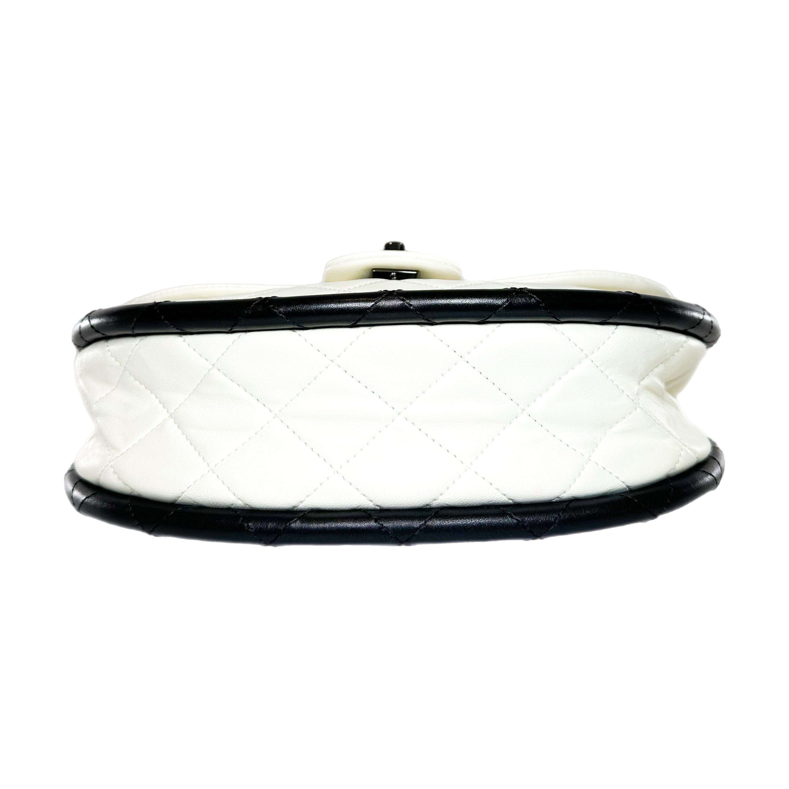 Chanel White Black Hula Hoop Bag