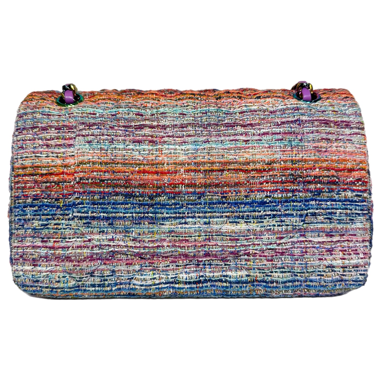 Chanel Multicolor Rainbow Chain Double Flap Bag