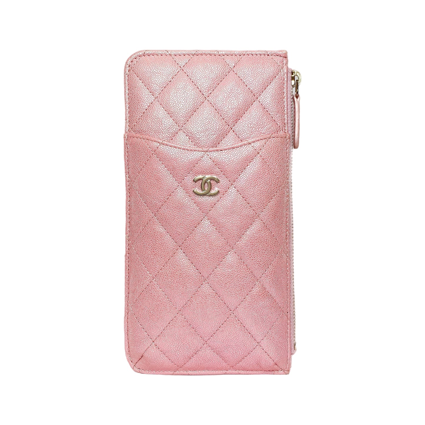 Chanel Iridescent Pink Classic Phone Case Pouch Wallet
