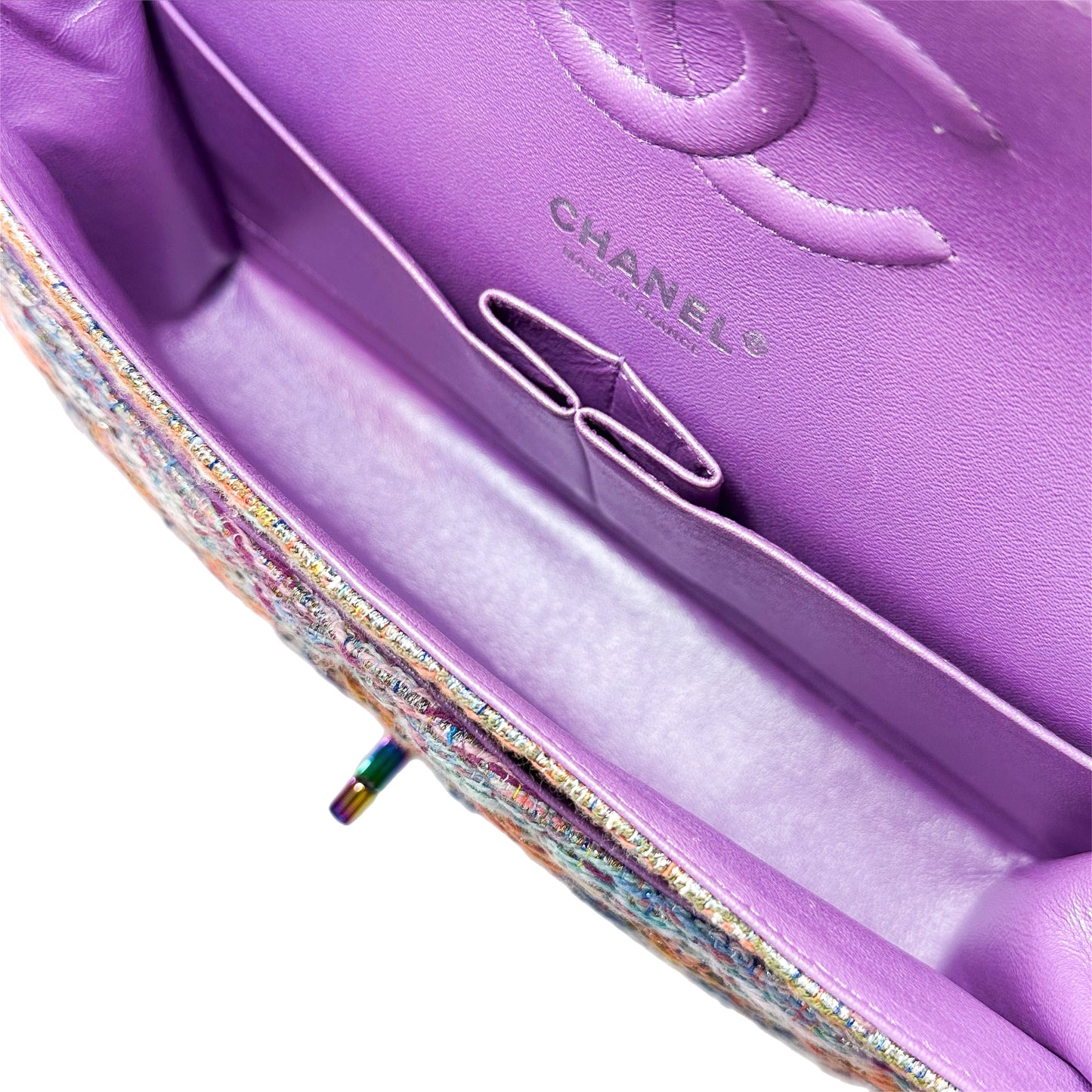 Chanel Multicolor Rainbow Chain Double Flap Bag