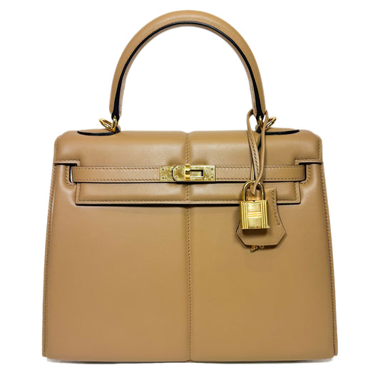 Hermes Kelly 25 Chai Swift Padded Sellier Gold Hardware