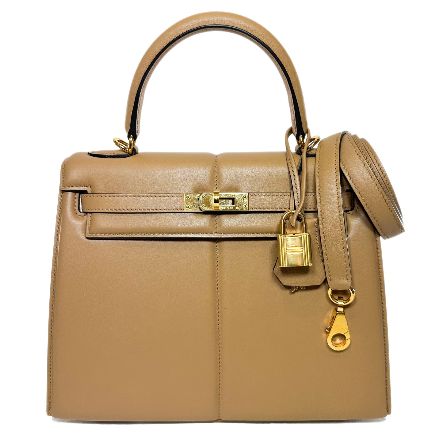 Hermes Kelly 25 Chai Swift Padded Sellier Gold Hardware