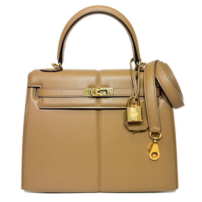 Hermes Kelly 25 Chai Swift Padded Sellier Gold Hardware