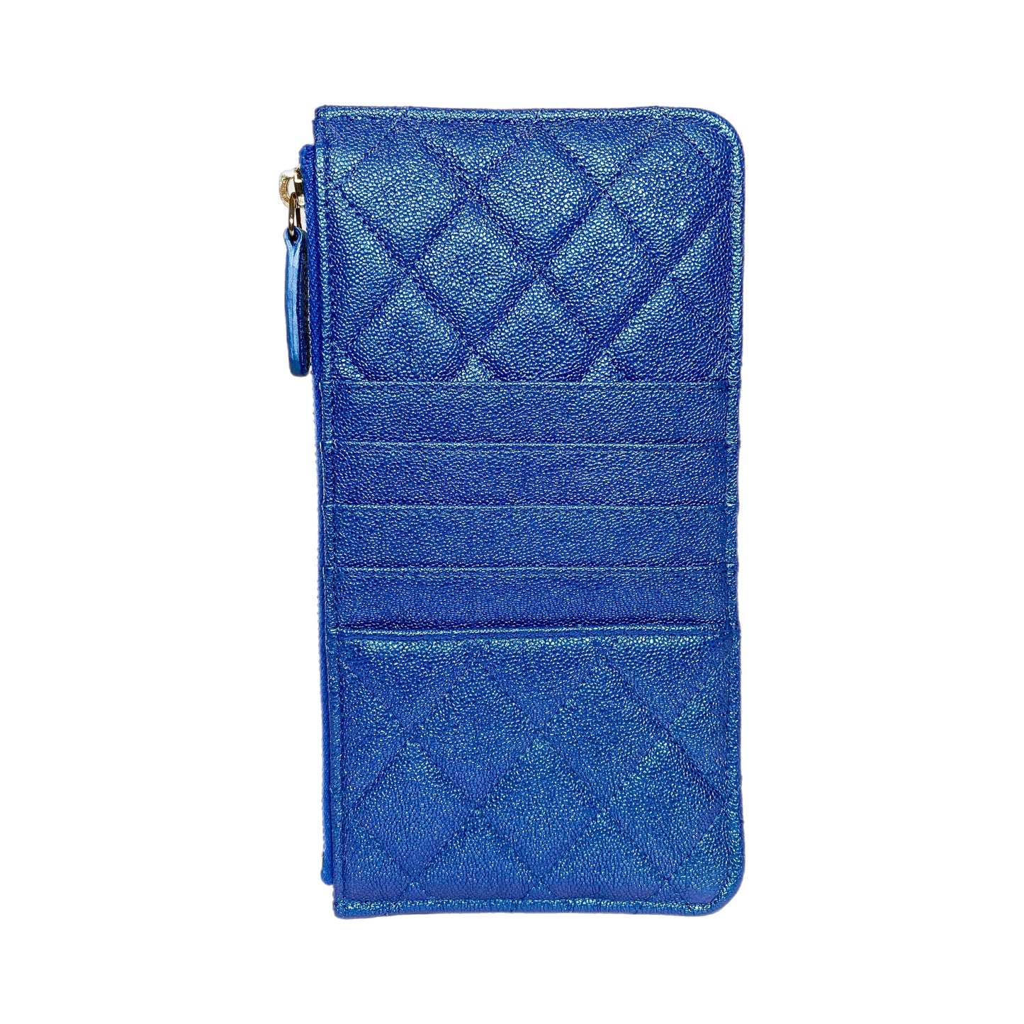 Chanel Iridescent Blue Classic Phone Case Pouch Wallet