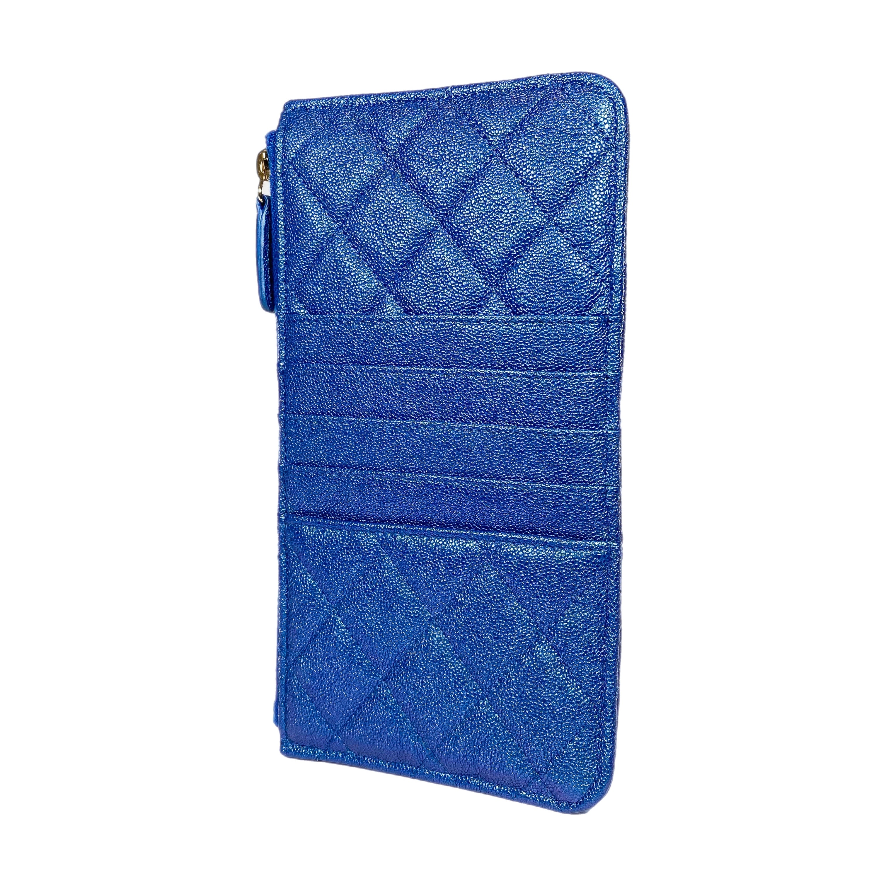 Chanel Iridescent Blue Classic Phone Case Pouch Wallet – Consign