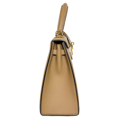 Hermes Kelly 25 Chai Swift Padded Sellier Gold Hardware