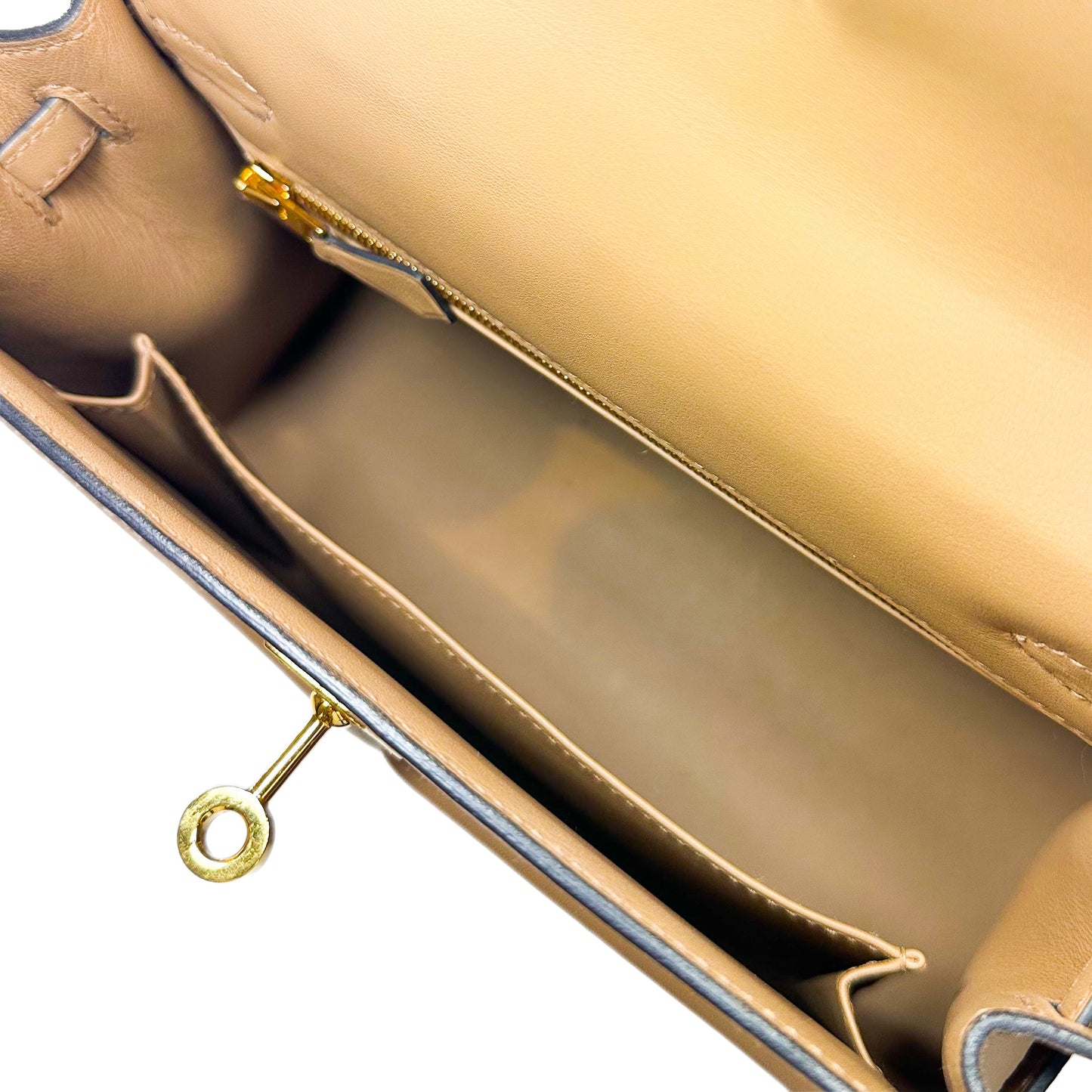 Hermes Kelly 25 Chai Swift Padded Sellier Gold Hardware