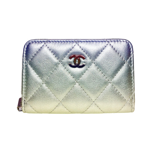 Chanel Gradient Metallic Zip Around Coin Purse