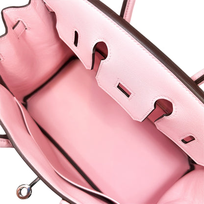Hermes Birkin 25 Rose Sakura Swift Palladium Hardware