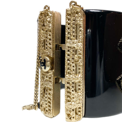 Chanel Black Resin and Gold Filigree CC Cuff