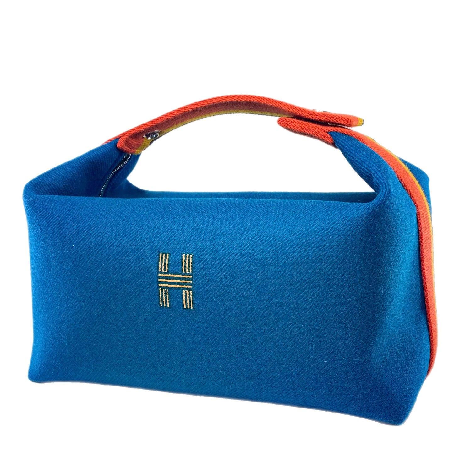 Hermès Bride-a-Brac Blue Paon Wool Rocabar Large Vanity Case
