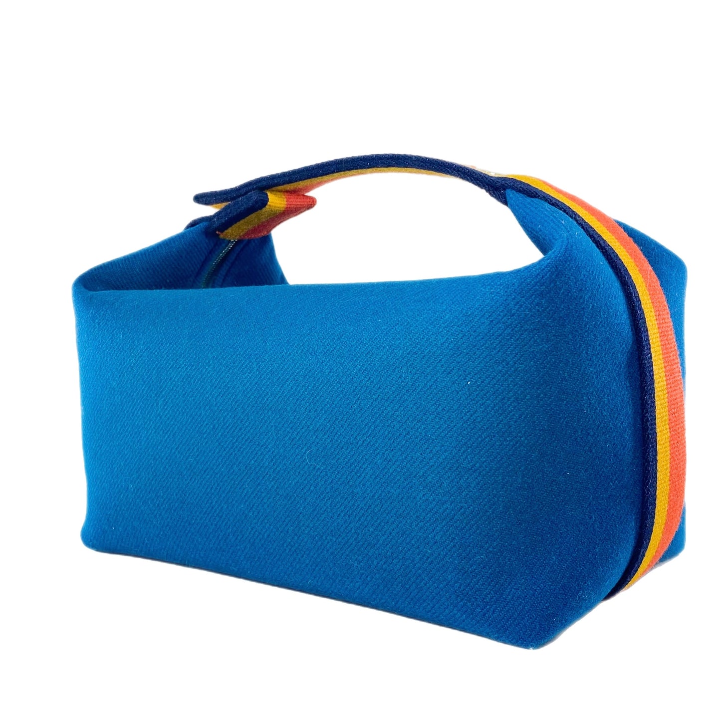 Hermès Bride-a-Brac Blue Paon Wool Rocabar Large Vanity Case