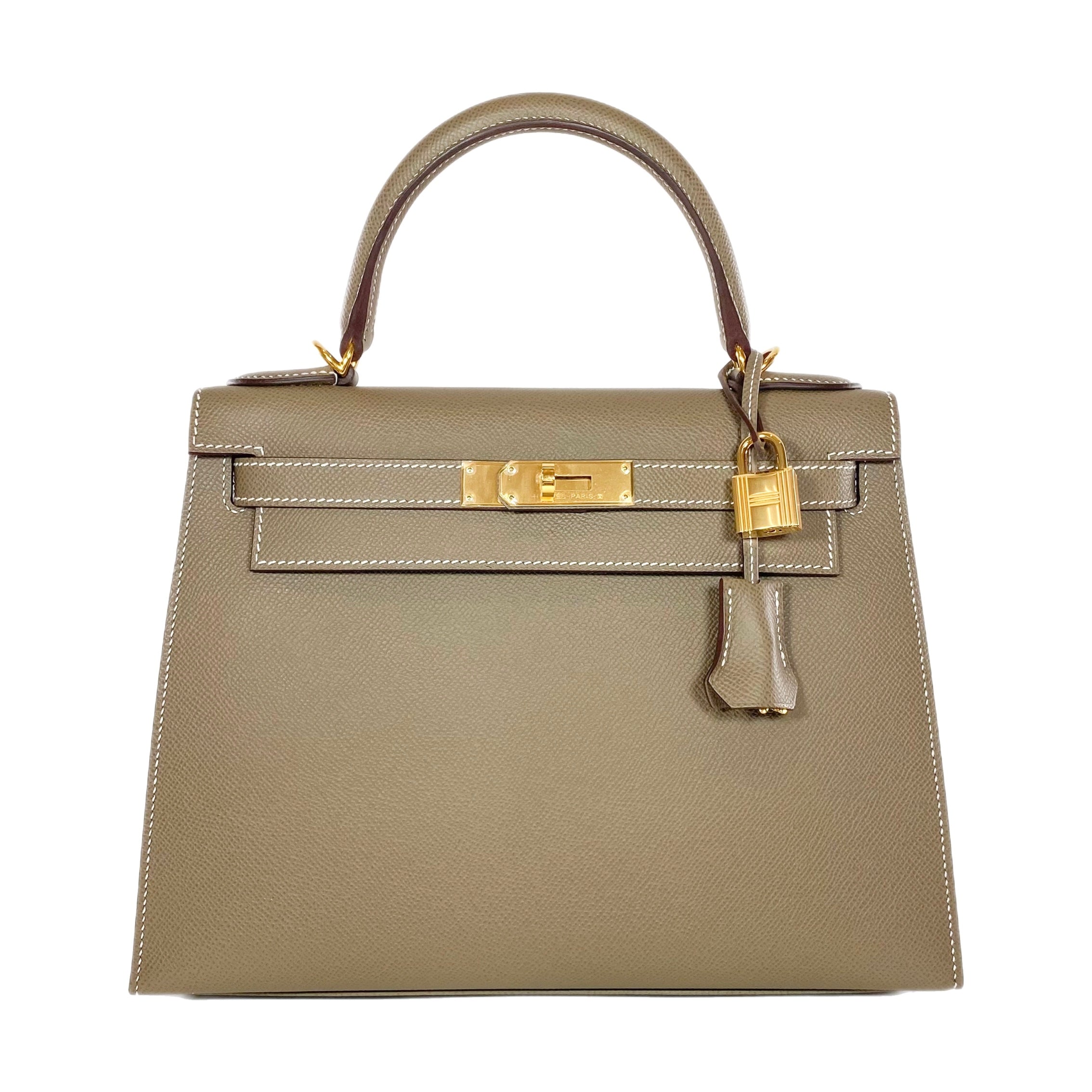 Hermes Kelly 28 Etoupe Epsom Gold Hardware