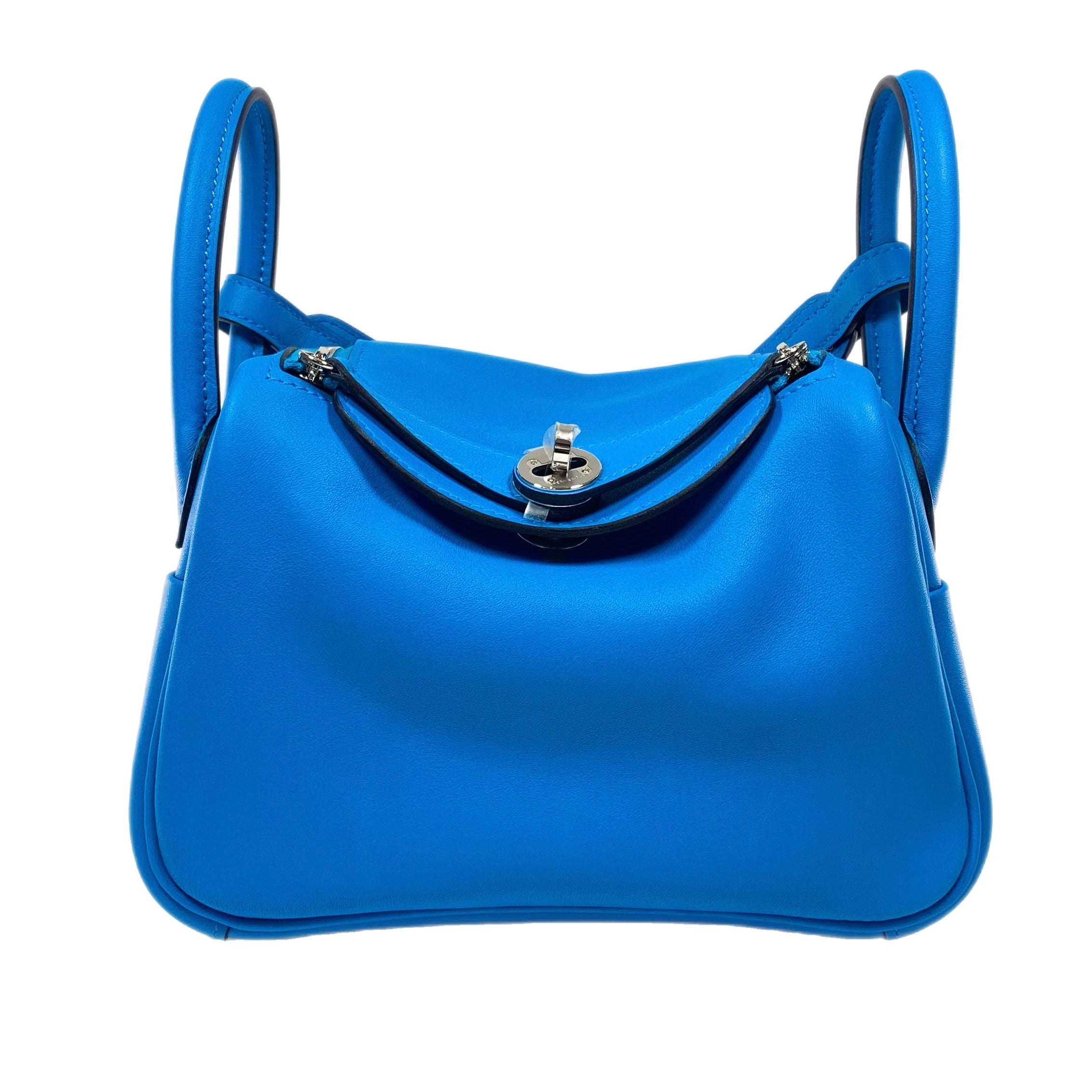 Hermes Mini Lindy In Bleu Frida, Palladium Hardware, Taurillon Clemenc –  Found Fashion