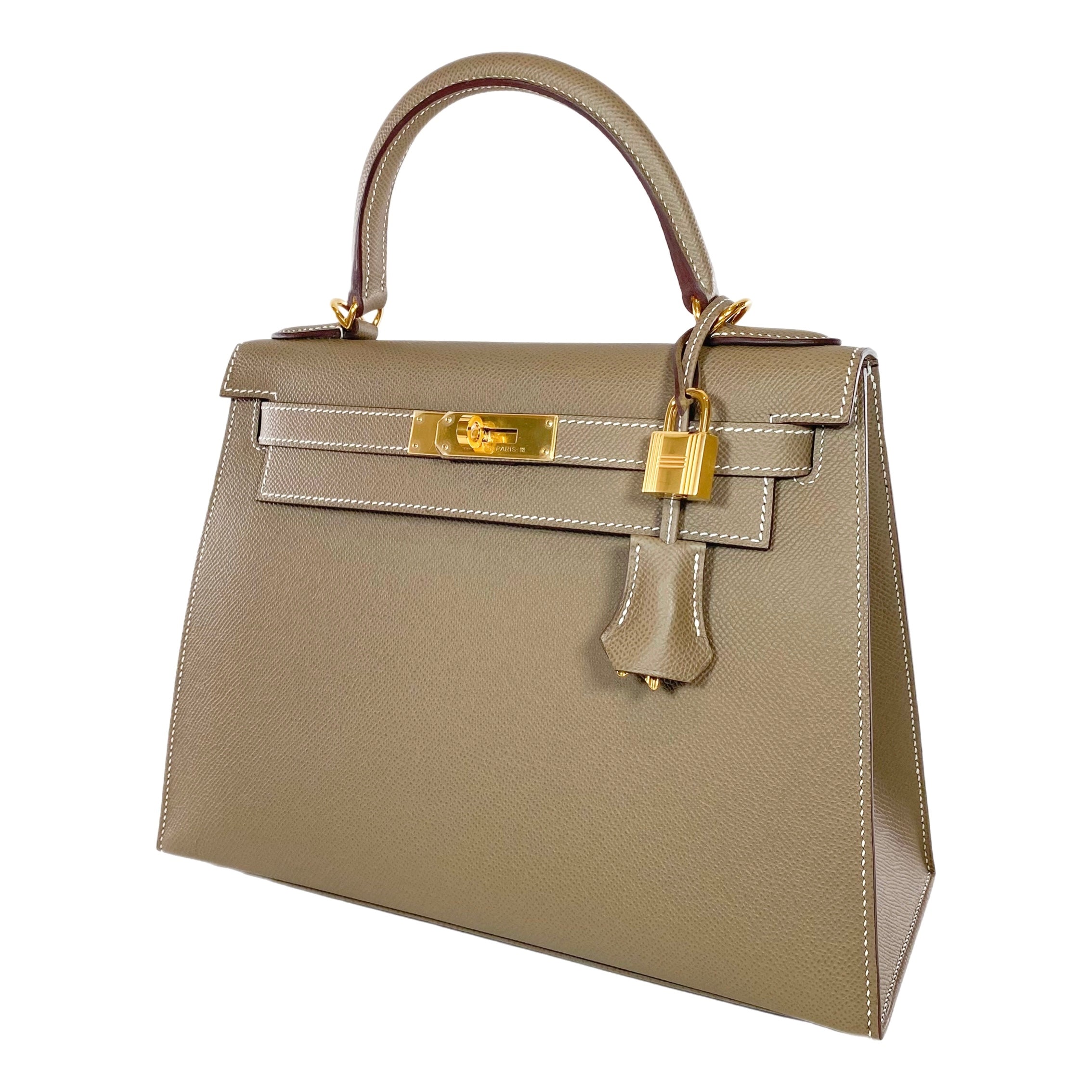 Hermes Kelly 28 Etoupe Epsom Gold Hardware