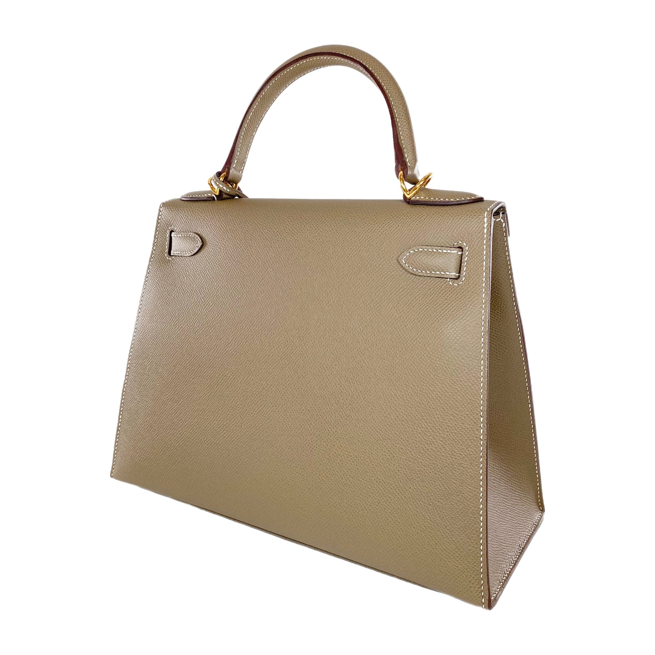 Hermes Kelly 28 Etoupe Epsom Gold Hardware