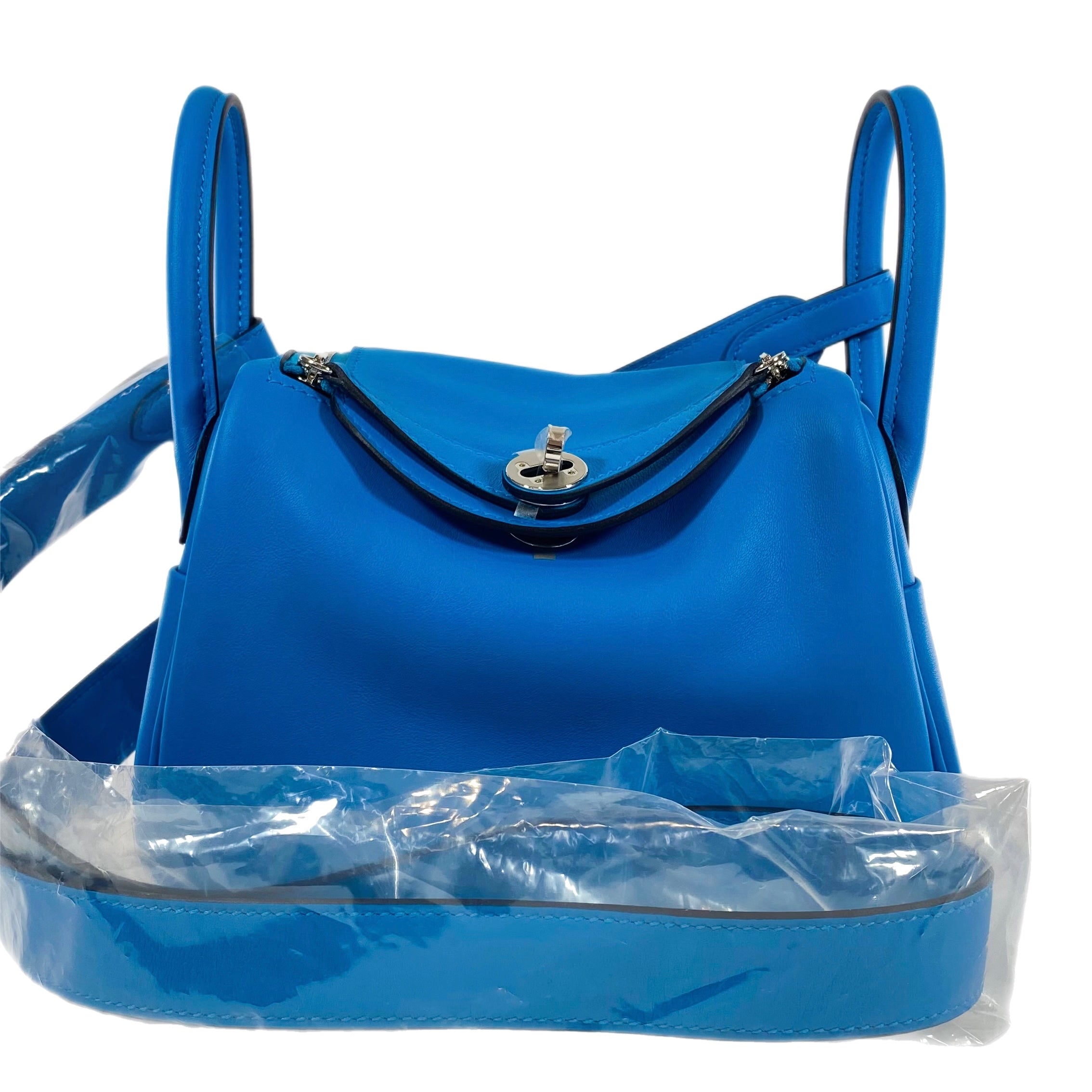 Hermes Kelly Handbag Bleu Hydra Evercolor with Pallladium Hardware