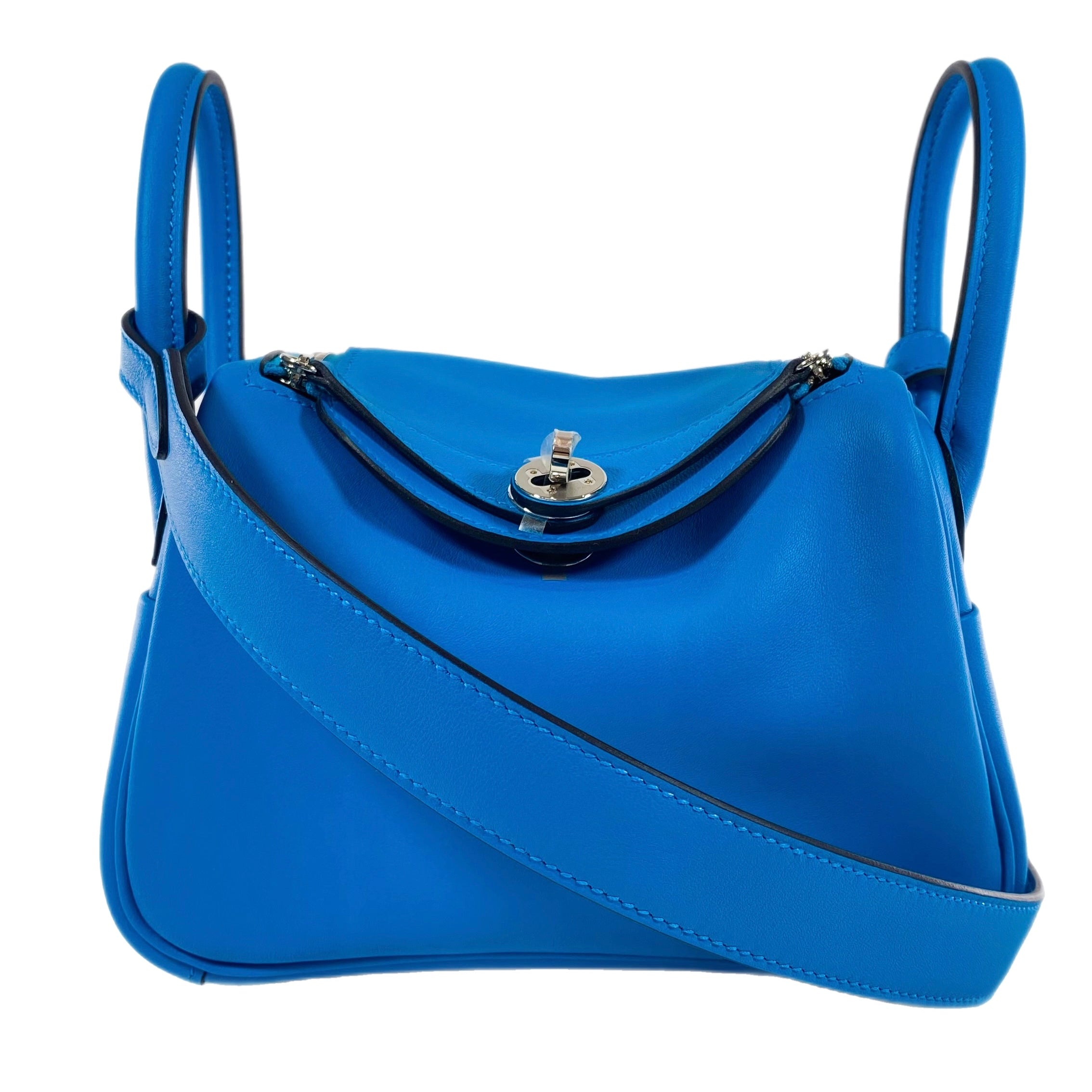 Hermes Mini Lindy 20 Bleu Frida Swift Palladium Hardware