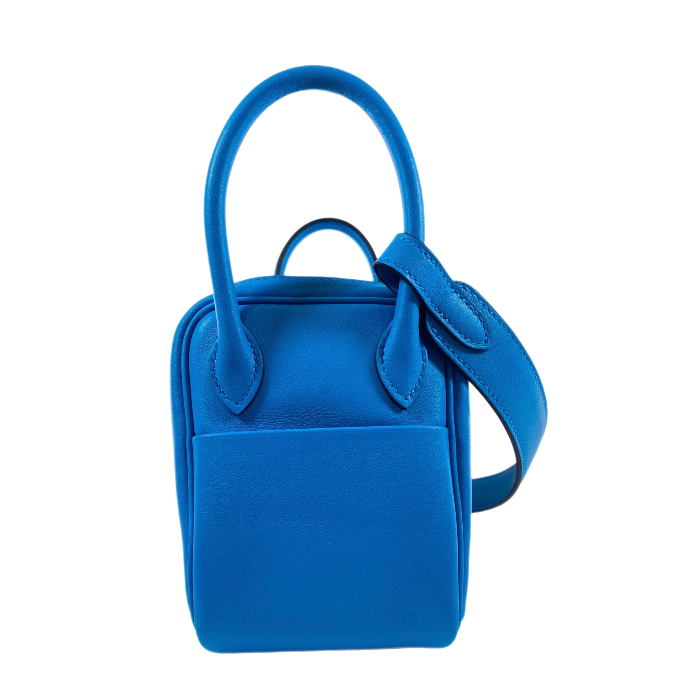 Hermes Mini Lindy In Bleu Frida, Palladium Hardware, Taurillon Clemenc –  Found Fashion