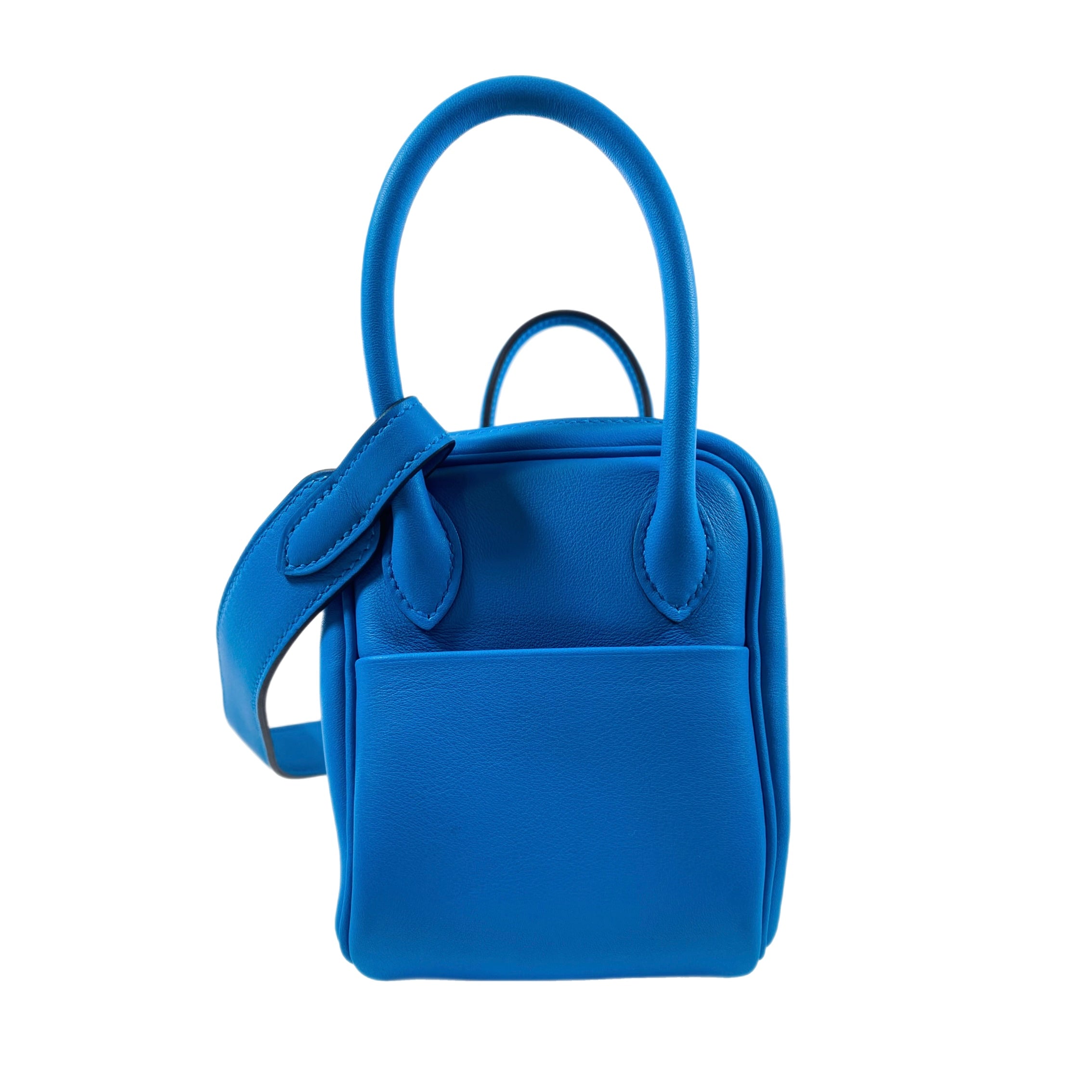 Hermes Mini Lindy In Bleu Frida, Palladium Hardware, Taurillon Clemenc –  Found Fashion