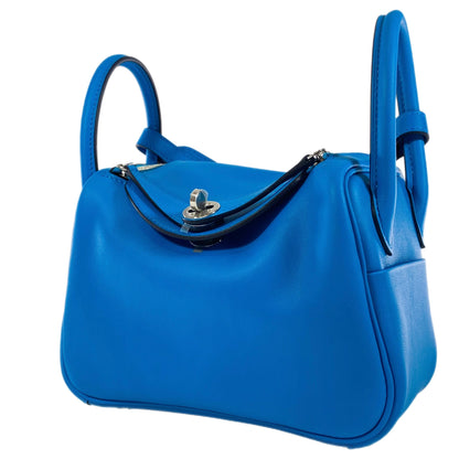 Hermes Mini Lindy 20 Bleu Frida Swift Palladium Hardware