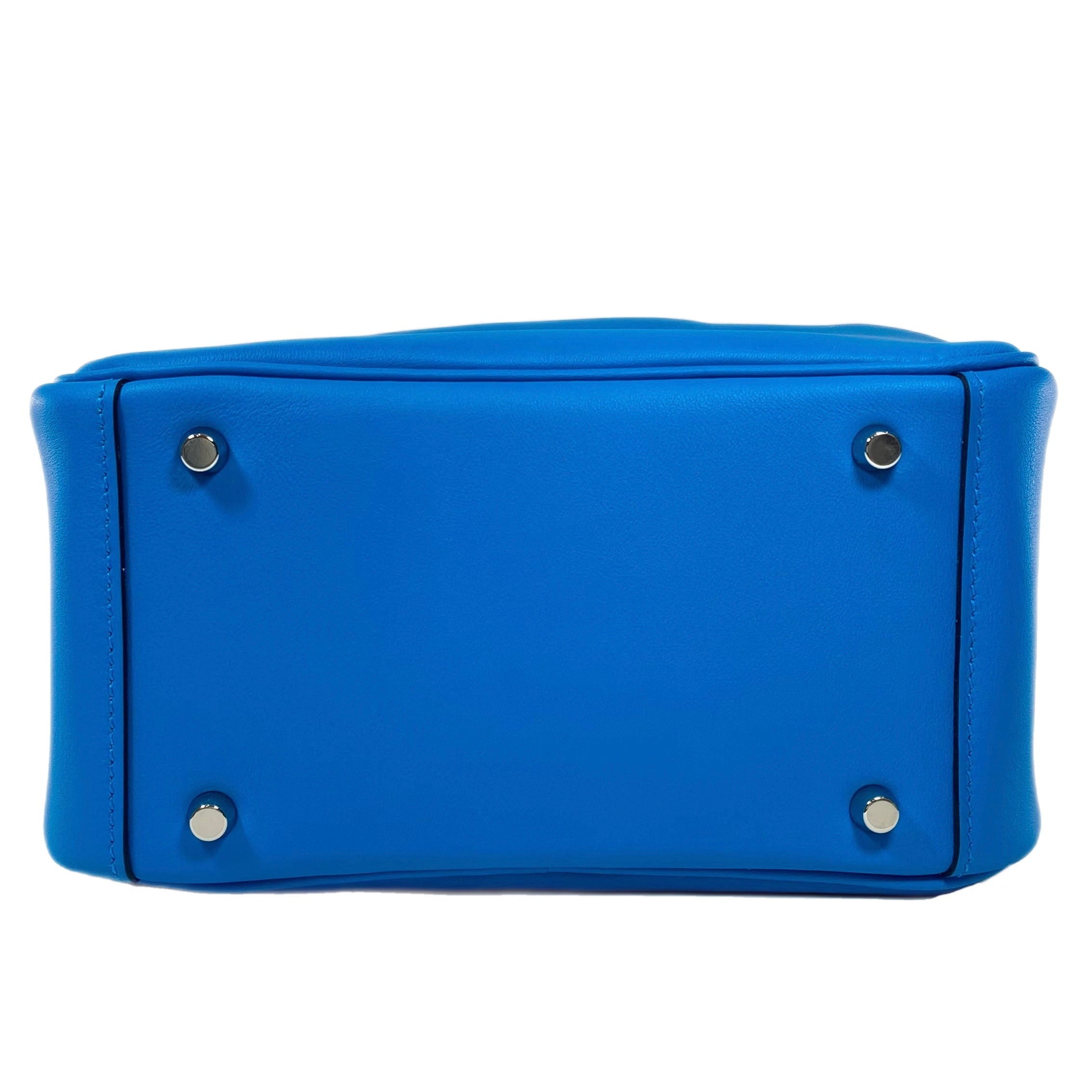 Hermes Mini Lindy In Bleu Frida, Palladium Hardware, Taurillon Clemenc –  Found Fashion