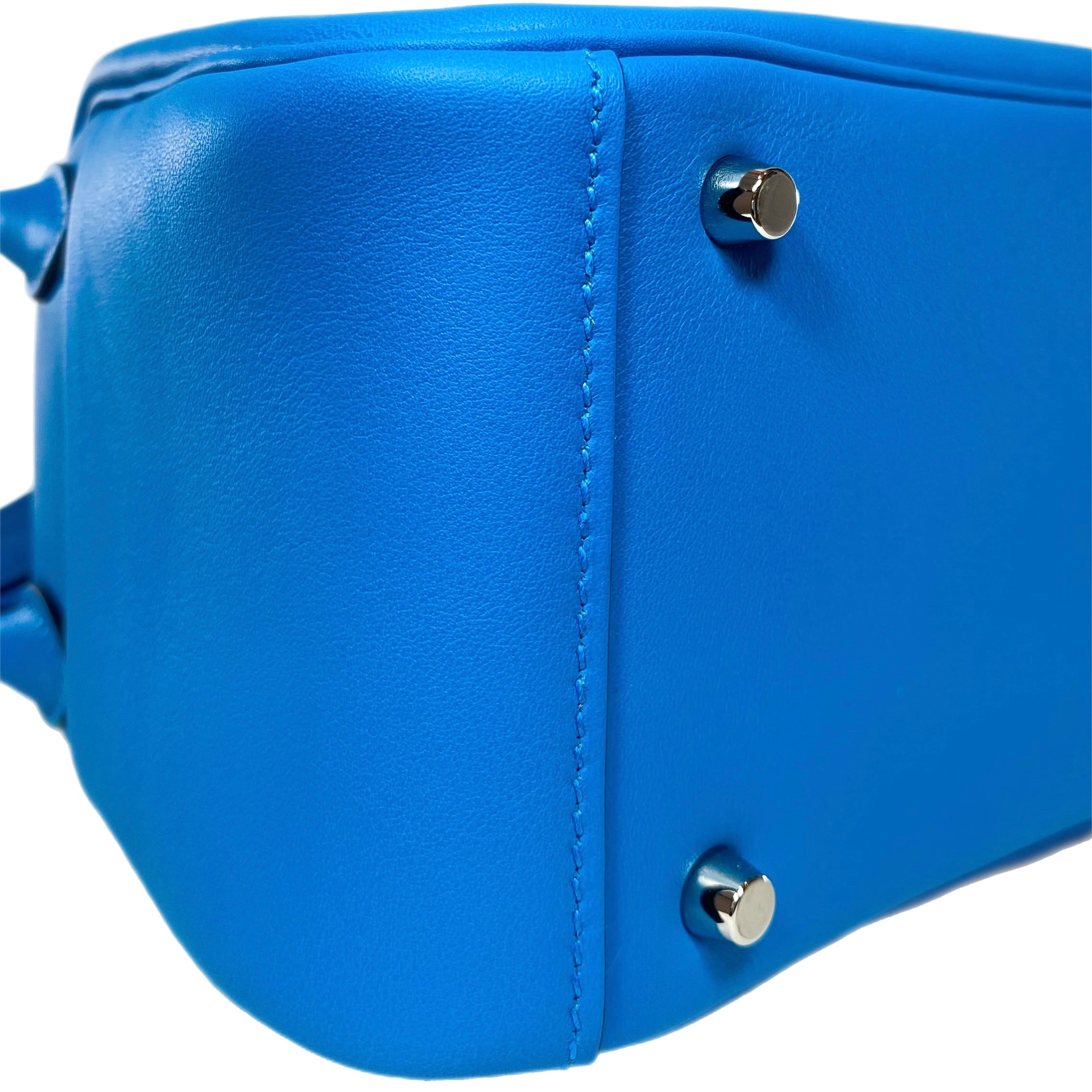 Hermes Mini Lindy In Bleu Frida, Palladium Hardware, Taurillon Clemenc –  Found Fashion