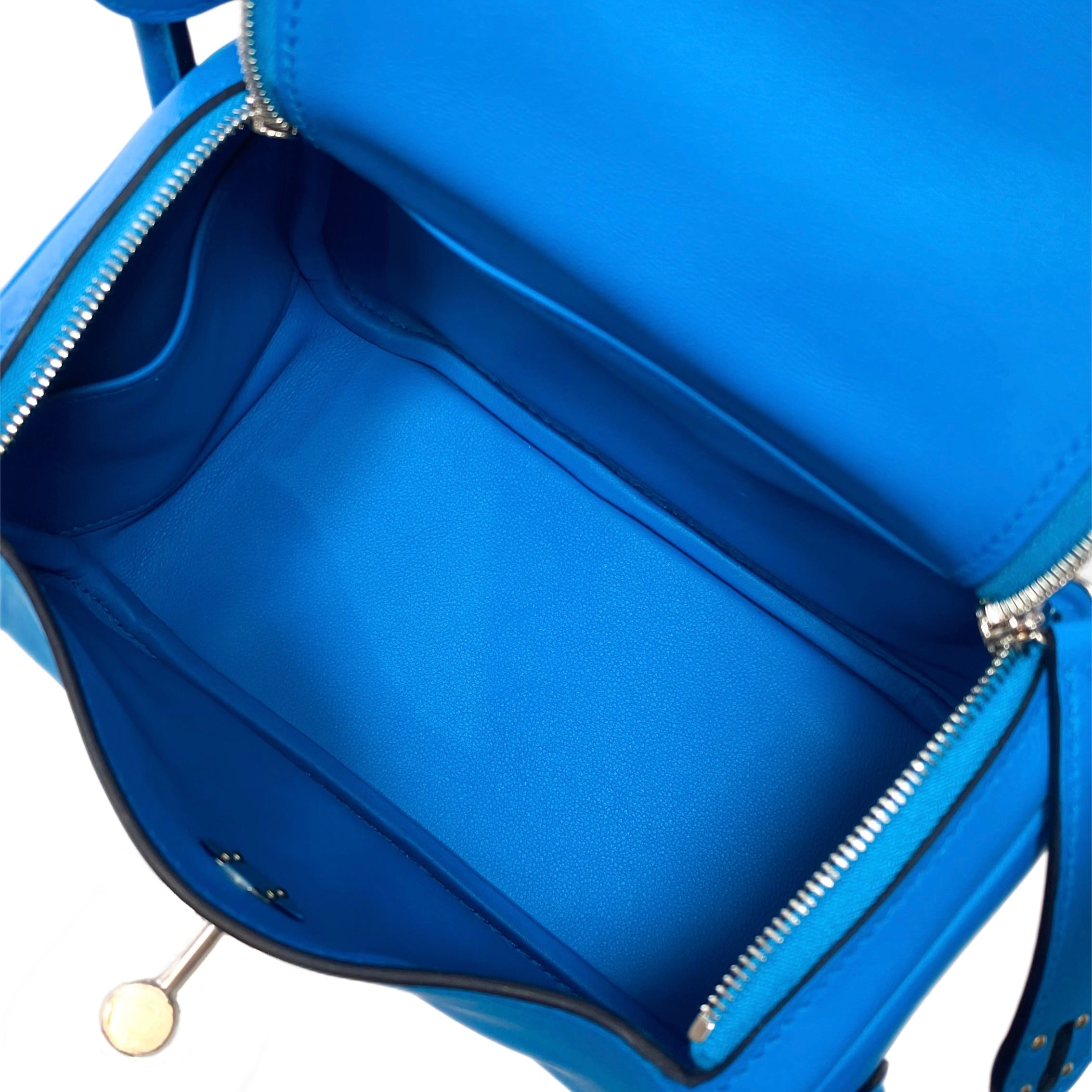 Hermes Mini Lindy In Bleu Frida, Palladium Hardware, Taurillon Clemenc –  Found Fashion