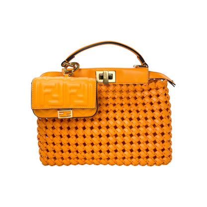 Fendi Orange Woven Peekaboo