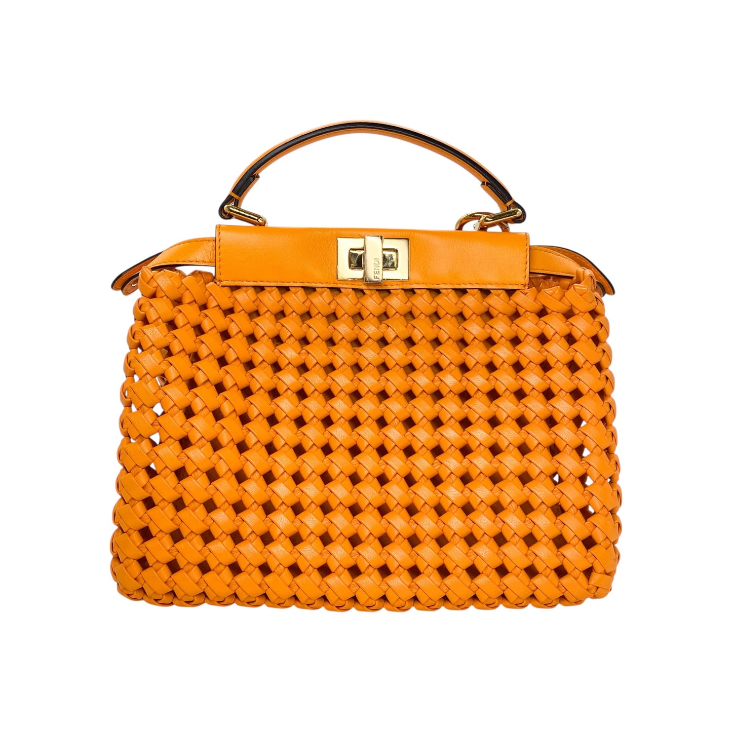 Fendi Orange Woven Peekaboo
