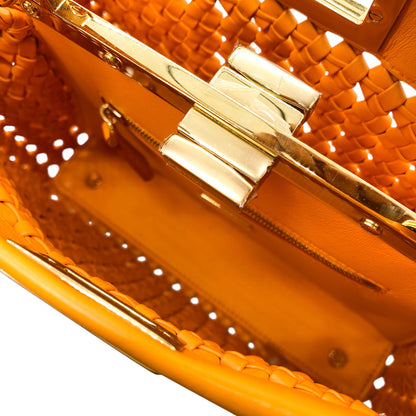 Fendi Orange Woven Peekaboo