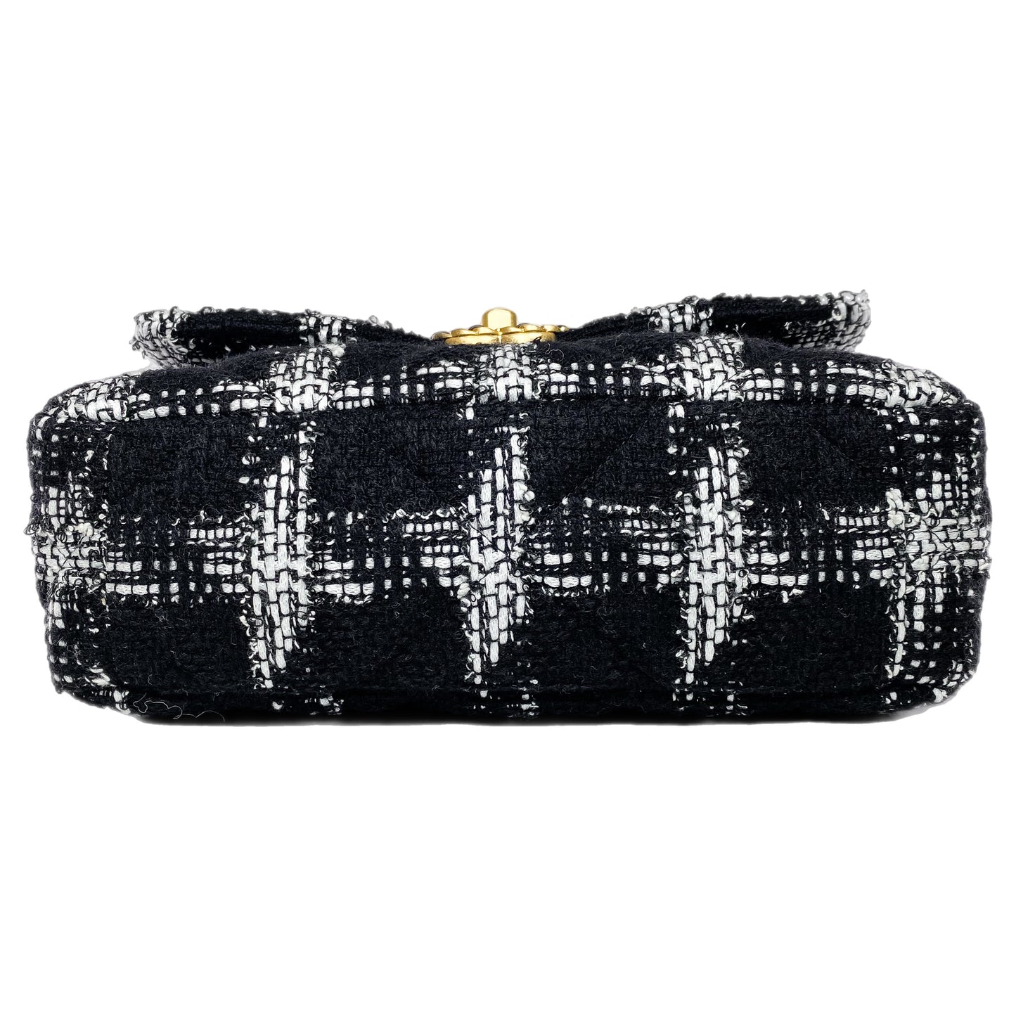 Chanel 19 Medium Black and White Tweed Flap Bag
