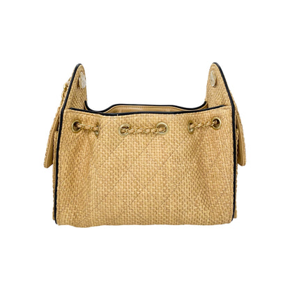 Chanel 25 Beige Raffia Mini