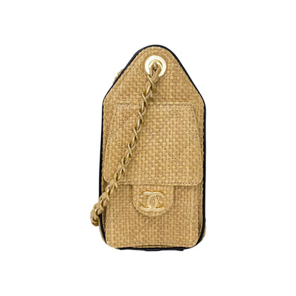 Chanel 25 Beige Raffia Mini