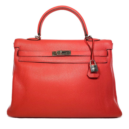 Hermes Kelly 35 Rose Jaipur Togo Palladium Hardware