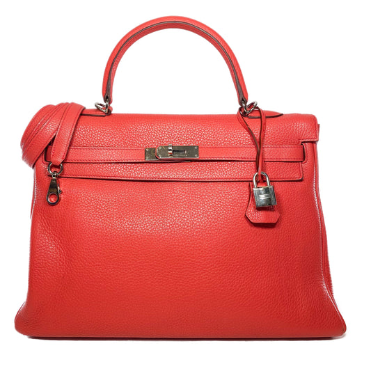 Hermes Kelly 35 Rose Jaipur Togo Palladium Hardware