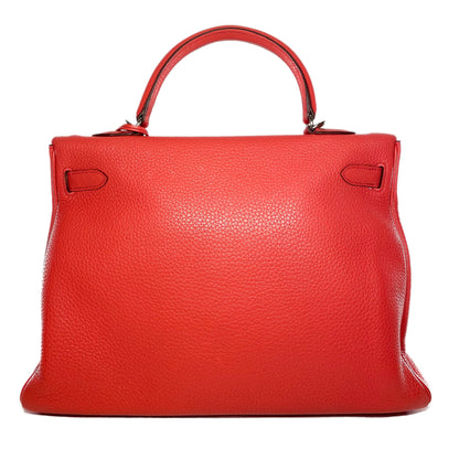 Hermes Kelly 35 Rose Jaipur Togo Palladium Hardware