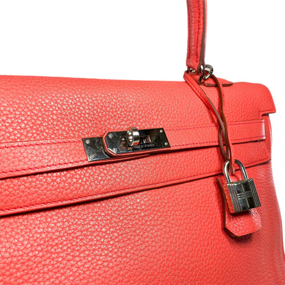 Hermes Kelly 35 Rose Jaipur Togo Palladium Hardware