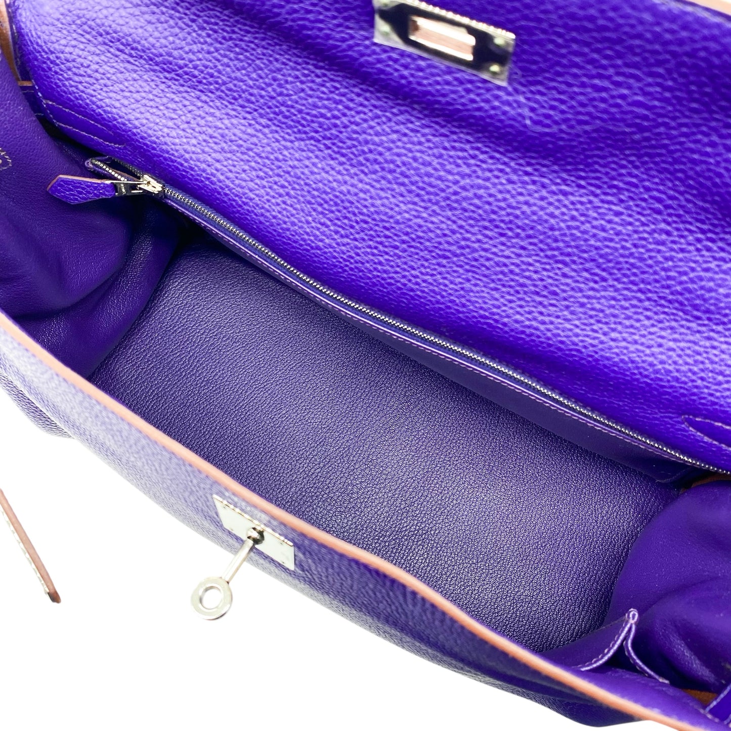 Hermes Kelly 35 Iris Clemence Palladium Hardware