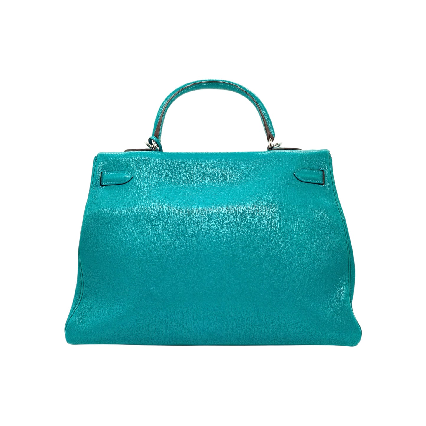 Hermes Kelly 35 Bleu Paon Clemence Palladium Hardware