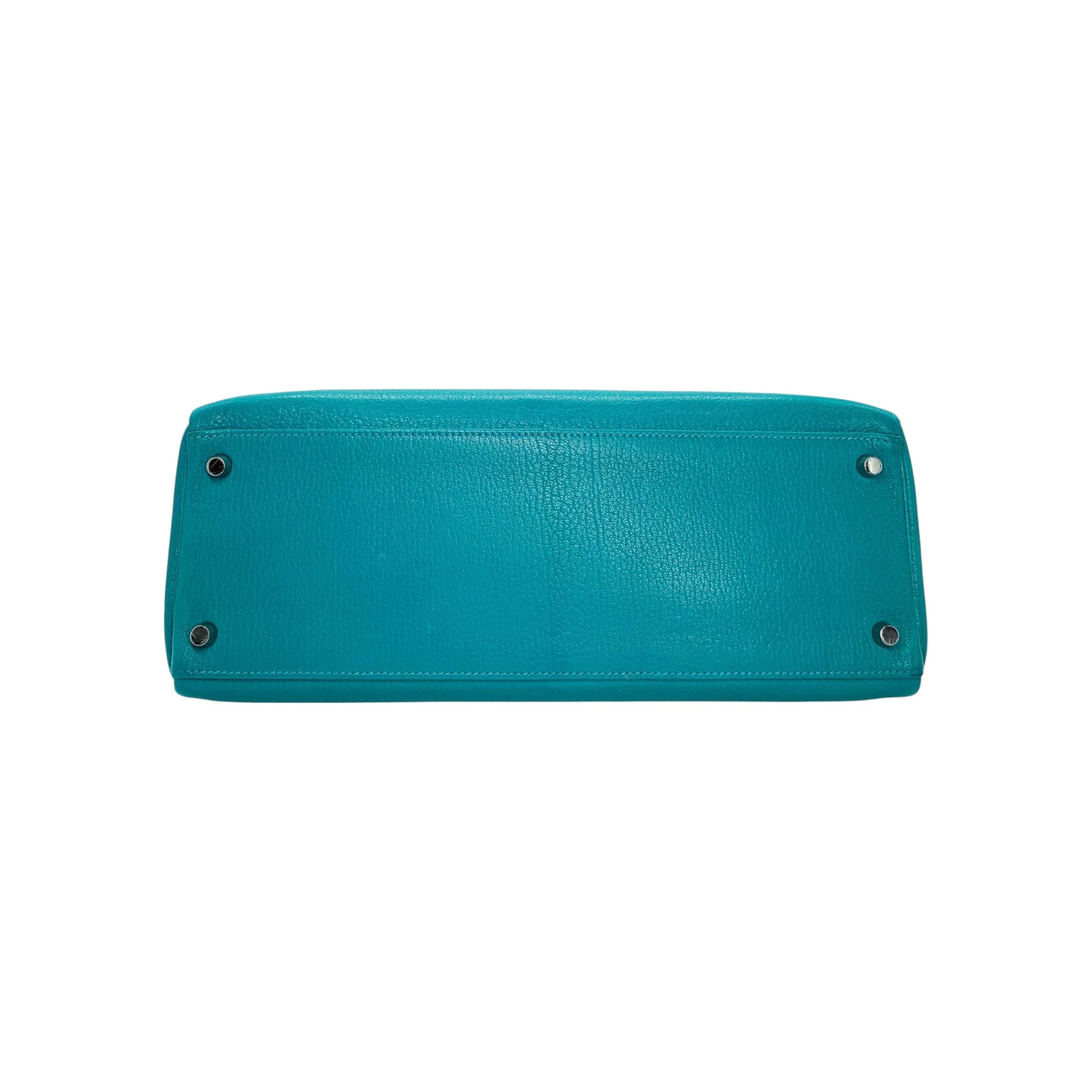 Hermes Kelly 35 Bleu Paon Clemence Palladium Hardware