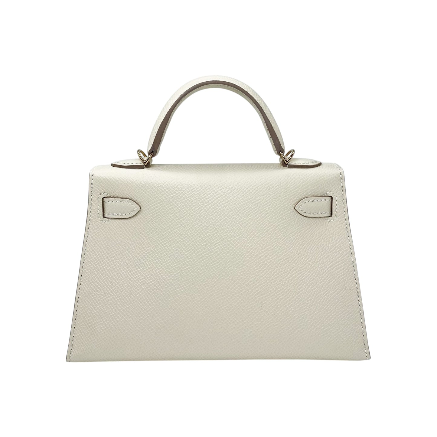 Hermes Mini Kelly 20 Craie Epsom Permabrass