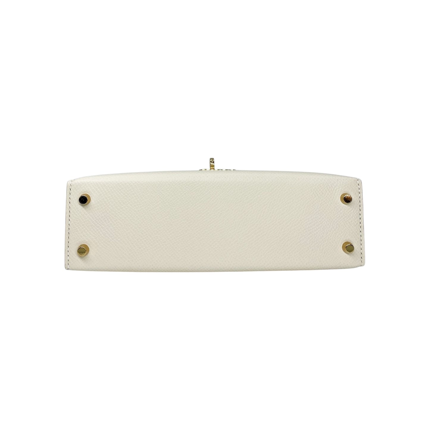 Hermes Mini Kelly 20 Craie Epsom Permabrass