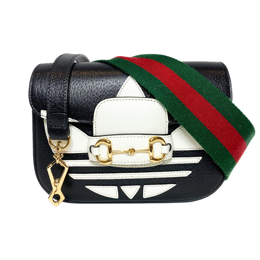Gucci x Adidas Black Horsebit 1955 Shoulder Bag