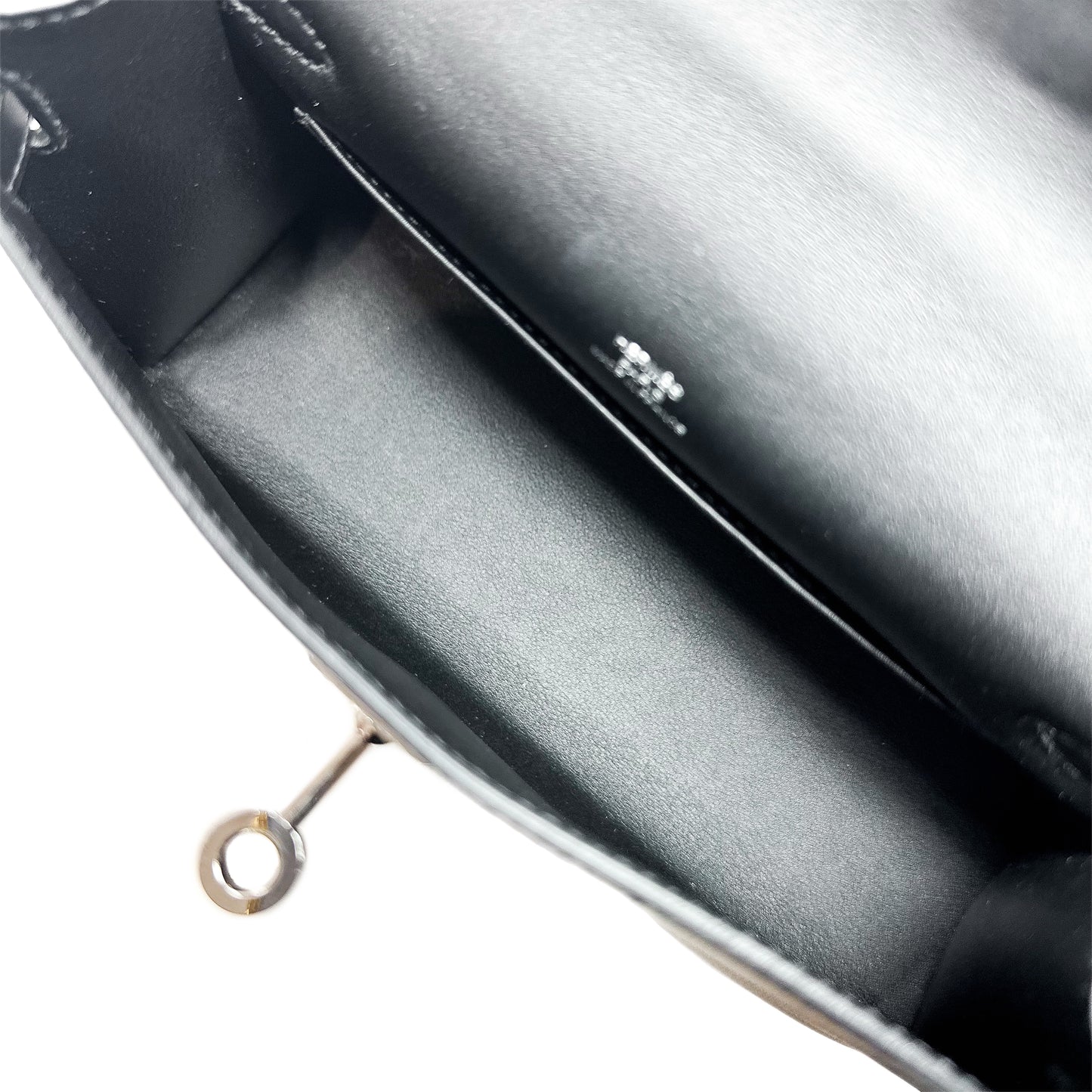 Hermes Kelly Pochette Black Swift Palladium Hardware