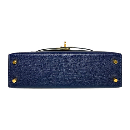 Hermes Mini Kelly 20 HSS Blue Nuit Rose Mexico Chevre Gold Hardware